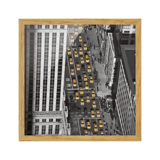 Bild mit Rahmen - Taxiverkehr in Manhattan - Quadrat 1:1