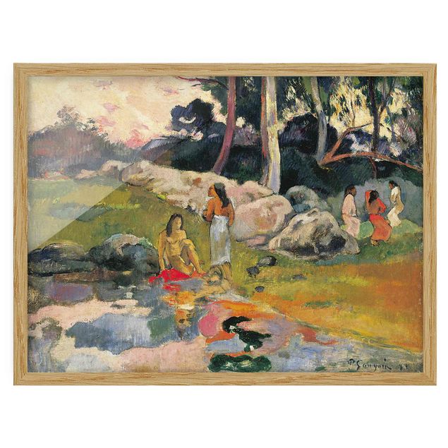 Bild mit Rahmen - Paul Gauguin - Flussufer - Querformat 3:4