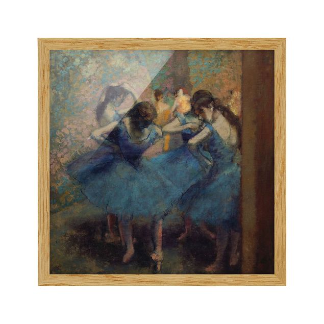 Bild mit Rahmen - Edgar Degas - Blaue Tänzerinnen - Quadrat 1:1
