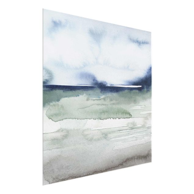 Glasbild - Meereswogen I - Quadrat 1:1