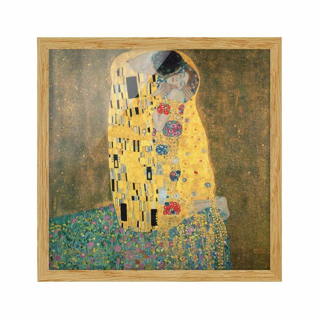 Bild mit Rahmen - Gustav Klimt - Der Kuß - Quadrat 1:1
