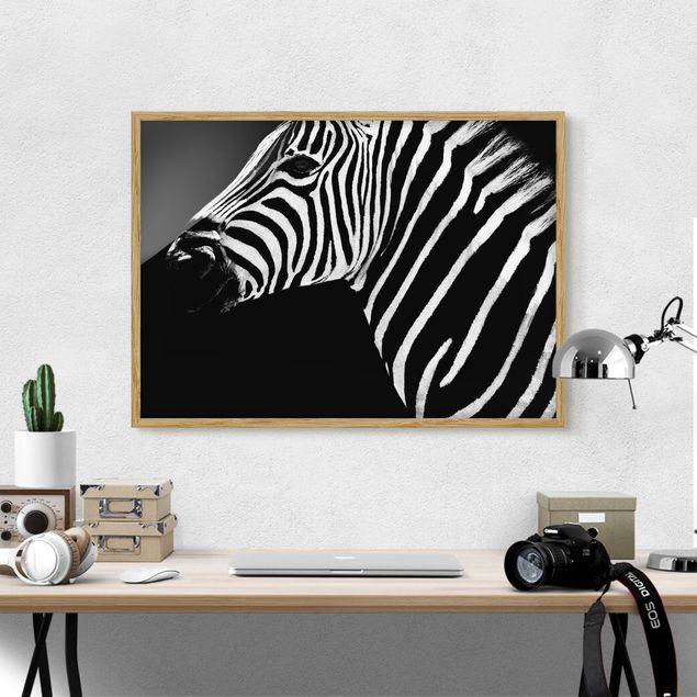 Bild mit Rahmen - Zebra Safari Art - Querformat 3:4