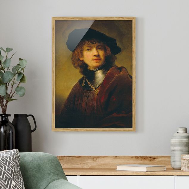 Bild mit Rahmen - Rembrandt van Rijn - Selbstbildnis - Hochformat 3:4
