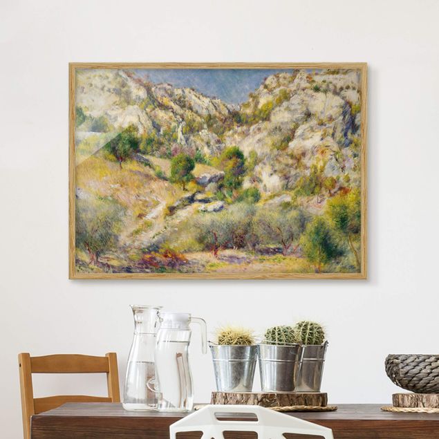 Bild mit Rahmen - Auguste Renoir - Felsen bei Estaque - Querformat 3:4