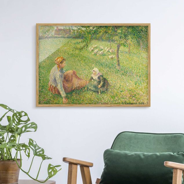 Bild mit Rahmen - Camille Pissarro - Gänsehirtin - Querformat 3:4