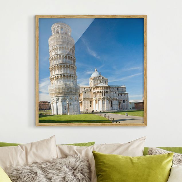 Bild mit Rahmen - Der schiefe Turm von Pisa - Quadrat 1:1