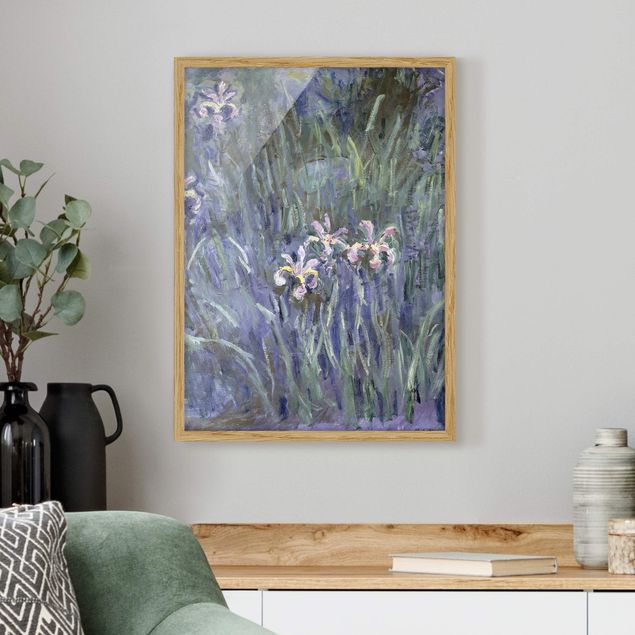 Bild mit Rahmen - Claude Monet - Schwertlilien - Hochformat 3:4