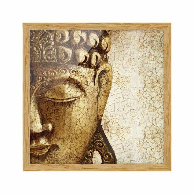Bild mit Rahmen - Vintage Buddha - Quadrat 1:1