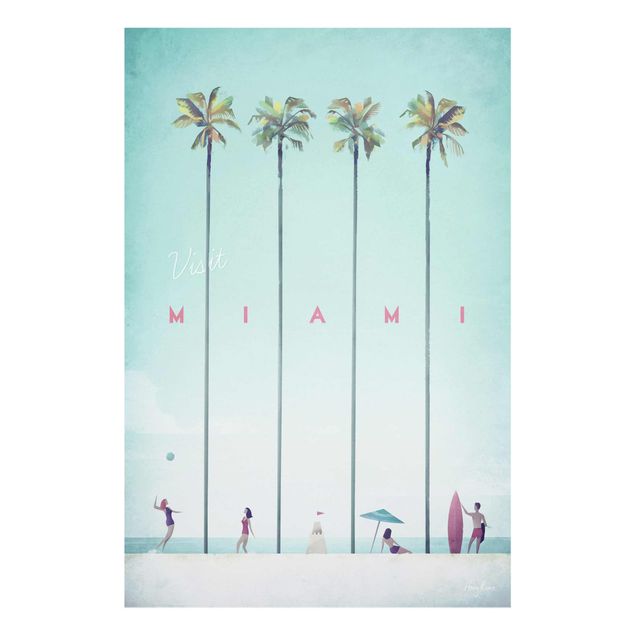 Glasbild - Reiseposter - Miami - Hochformat 3:2