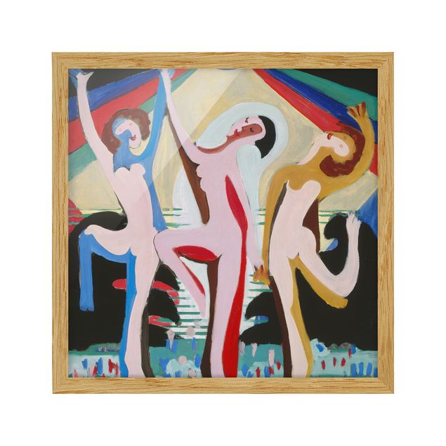Bild mit Rahmen - Ernst Ludwig Kirchner - Farbentanz - Quadrat 1:1