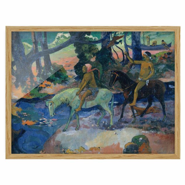 Bild mit Rahmen - Paul Gauguin - Die Flucht - Querformat 3:4