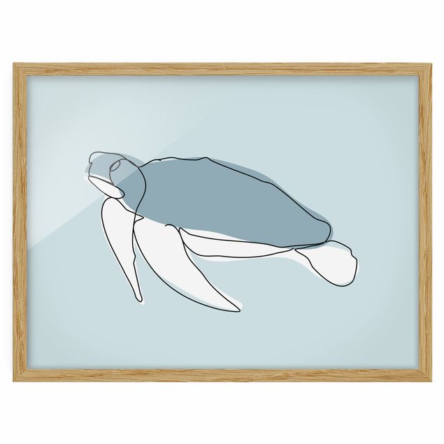 Bild mit Rahmen - Schildkröte Line Art - Querformat 3:4