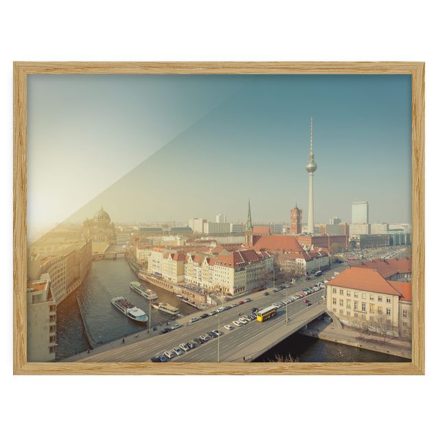 Bild mit Rahmen - Berlin am Morgen - Querformat 3:4