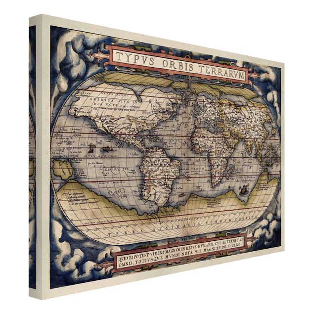 Leinwandbild - Historische Weltkarte Typus Orbis Terrarum - Querformat 3:4