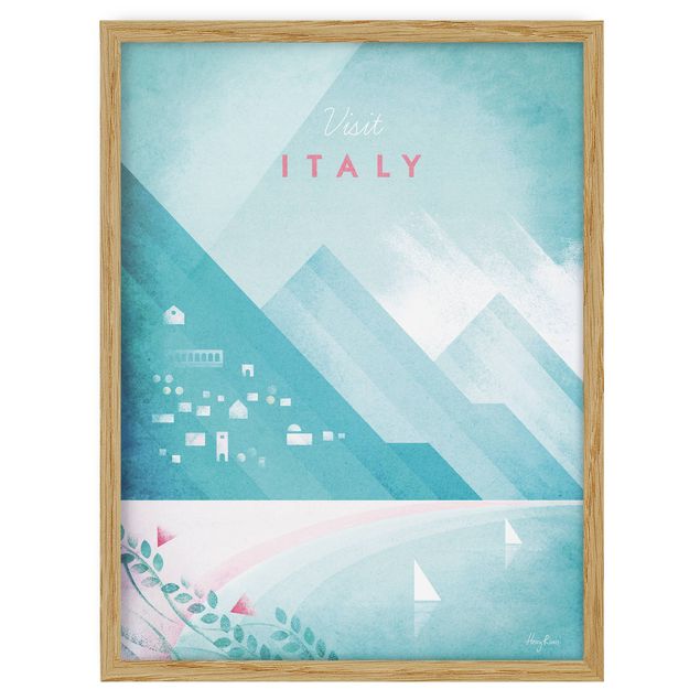 Bild mit Rahmen - Reiseposter - Italien - Hochformat 4:3