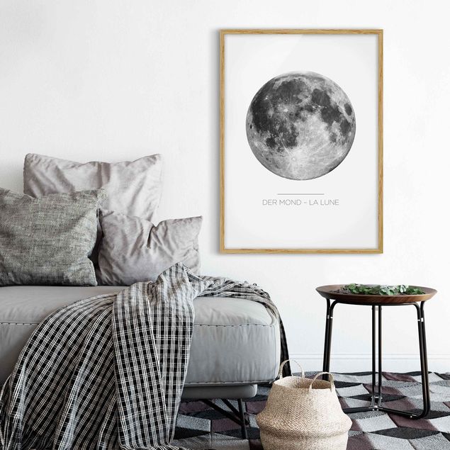 Bild mit Rahmen - La Luna - Der Mond - Hochformat 3:4