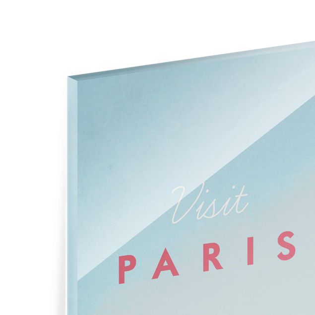 Glasbild - Reiseposter - Paris - Hochformat 3:2