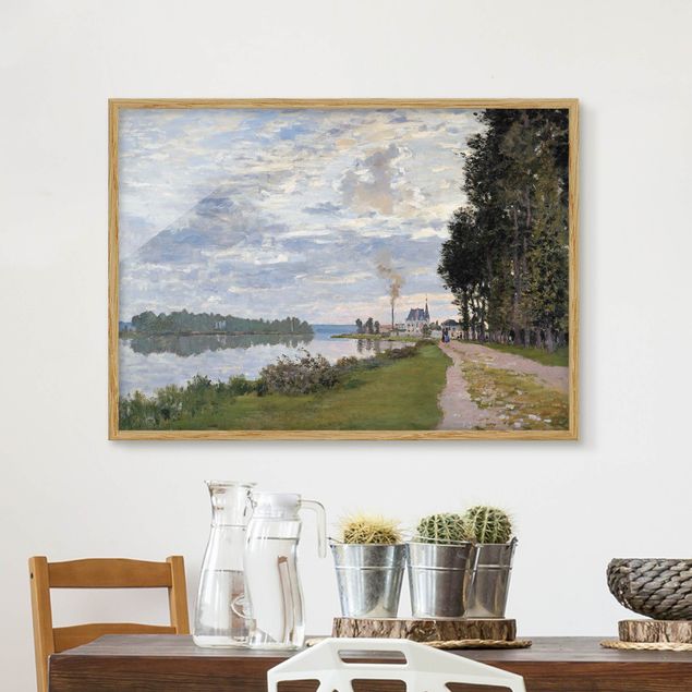 Bild mit Rahmen - Claude Monet - Ufer Argenteuil - Querformat 3:4