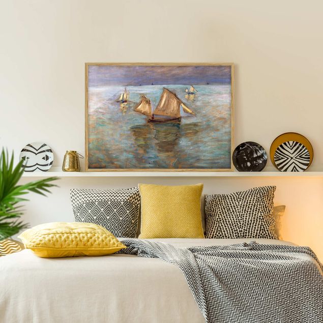 Bild mit Rahmen - Claude Monet - Fischerboote - Querformat 3:4