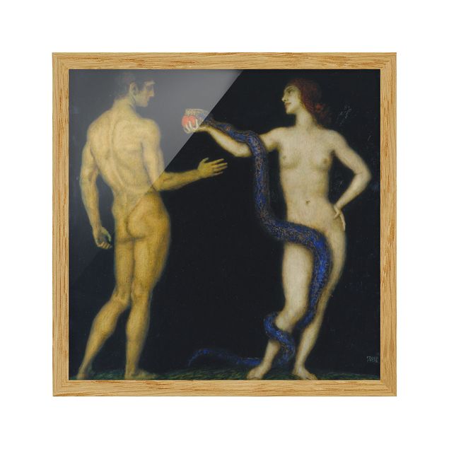 Bild mit Rahmen - Franz von Stuck - Adam und Eva - Quadrat 1:1