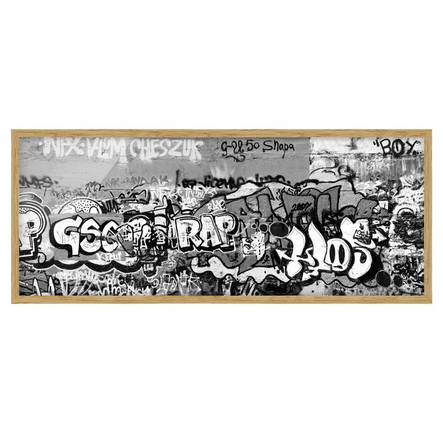 Bild mit Rahmen - Graffiti Art - Panorama Querformat