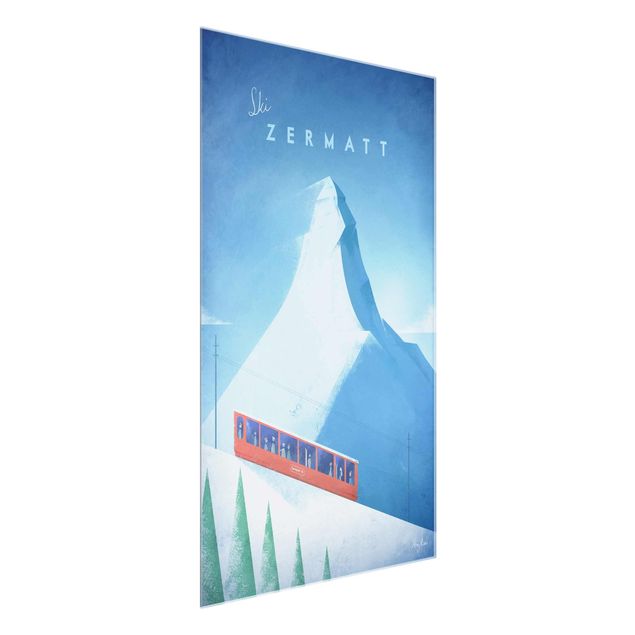 Glasbild - Reiseposter - Zermatt - Hochformat 3:2