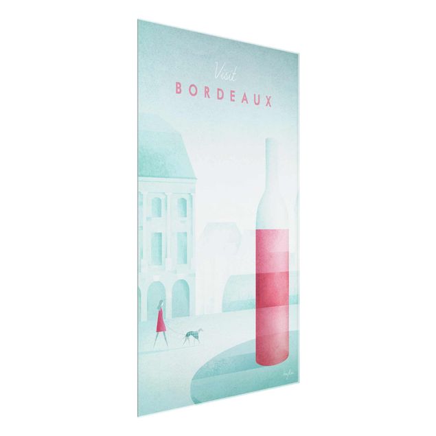 Glasbild - Reiseposter - Bordeaux - Hochformat 3:2