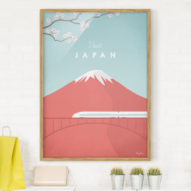 Bild mit Rahmen - Reiseposter - Japan - Hochformat 4:3