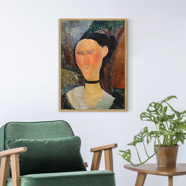 Bild mit Rahmen - Amedeo Modigliani - Junge Frau - Hochformat 3:4