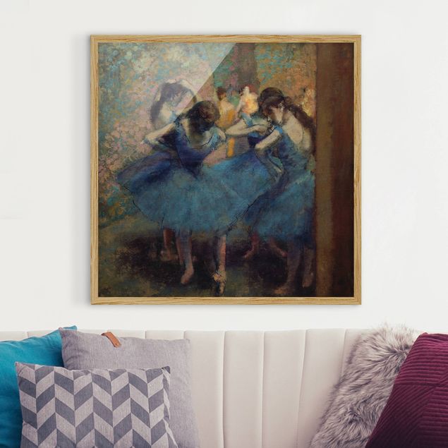 Bild mit Rahmen - Edgar Degas - Blaue Tänzerinnen - Quadrat 1:1