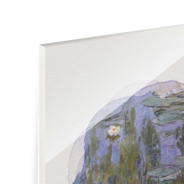 Glasbild - Wasserfarben - Claude Monet - Seerosen (Nympheas) - Hochformat 4:3