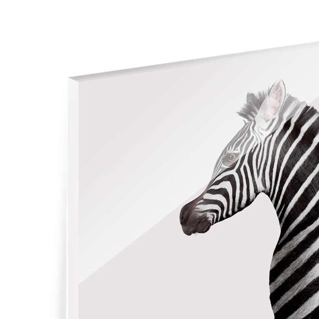Glasbild - Jonas Loose - Seepferdchen mit Zebrastreifen - Quadrat 1:1