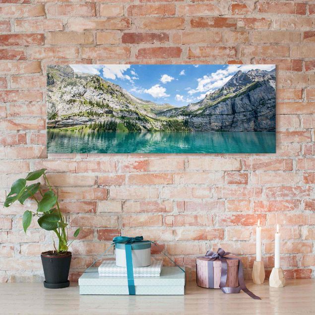 Glas Magnettafel Traumhafter Bergsee