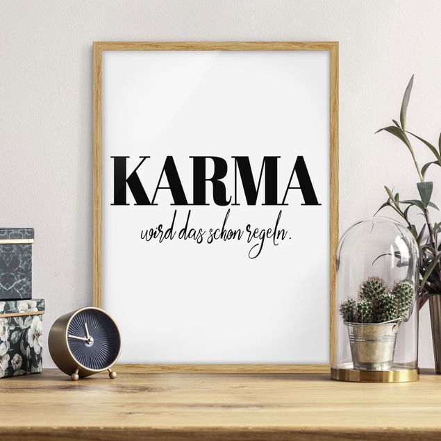 Bild mit Rahmen - Karma wird das schon regeln - Hochformat 3:4