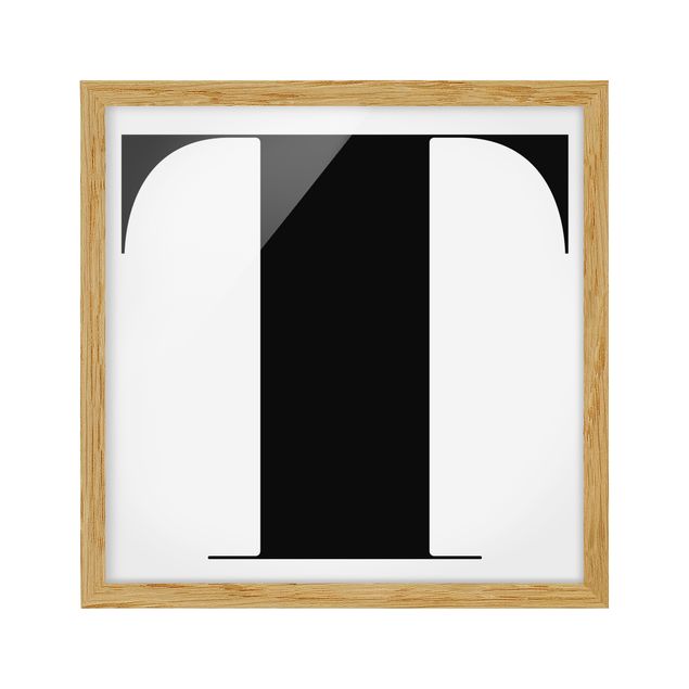 Bild mit Rahmen - Antiqua Letter T - Quadrat 1:1