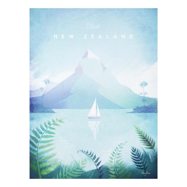 Glasbild - Reiseposter - Neuseeland - Hochformat 4:3