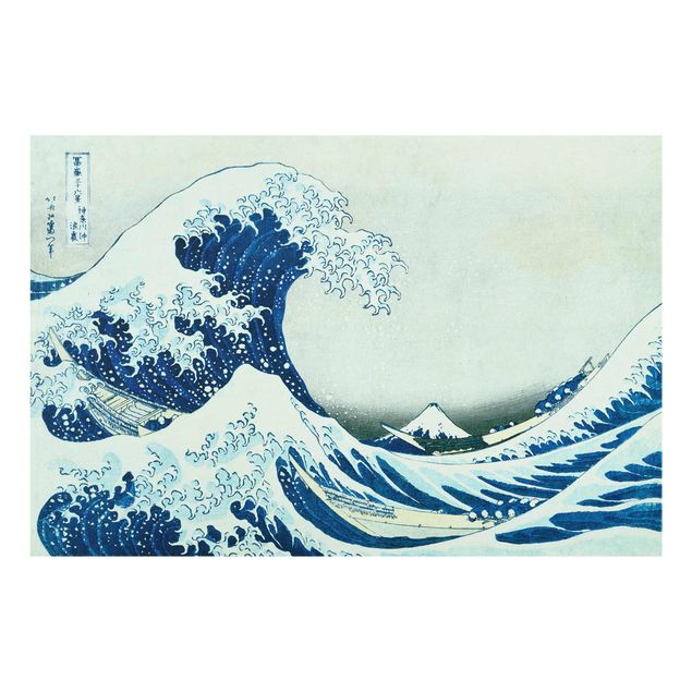 Glasbild - Katsushika Hokusai - Die grosse Welle von Kanagawa - Querformat 2:3