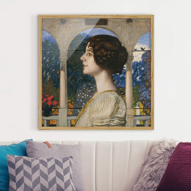 Bild mit Rahmen - Franz von Stuck - Weibliches Portrait - Quadrat 1:1