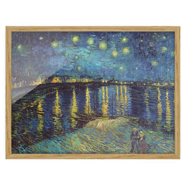 Bild mit Rahmen - Vincent van Gogh - Sternennacht über der Rhône - Querformat 3:4