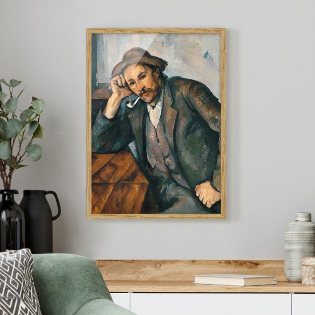 Bild mit Rahmen - Paul Cézanne - Der Raucher - Hochformat 3:4
