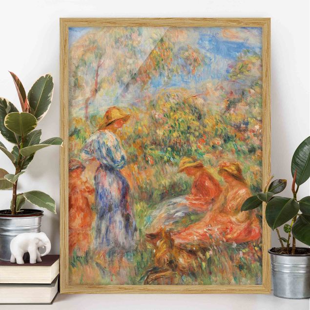 Bild mit Rahmen - Auguste Renoir - Landschaft mit Frauen und Kind - Hochformat 3:4