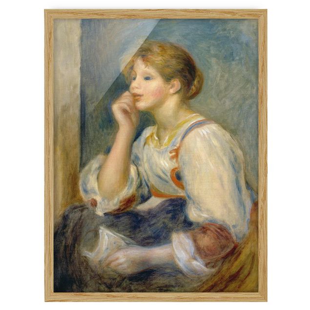 Bild mit Rahmen - Auguste Renoir - Junges Mädchen mit Brief - Hochformat 3:4