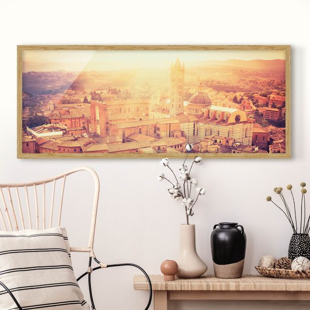 Bild mit Rahmen - Fiery Siena - Panorama Querformat