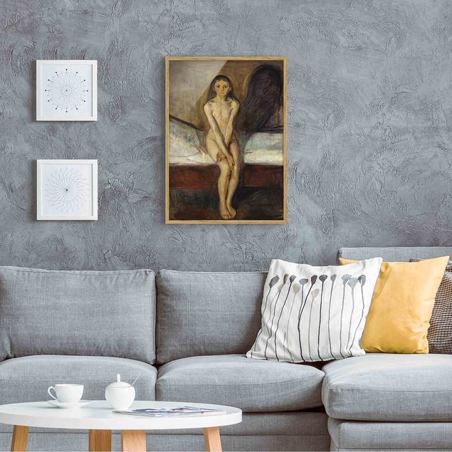 Bild mit Rahmen - Edvard Munch - Pubertät - Hochformat 4:3