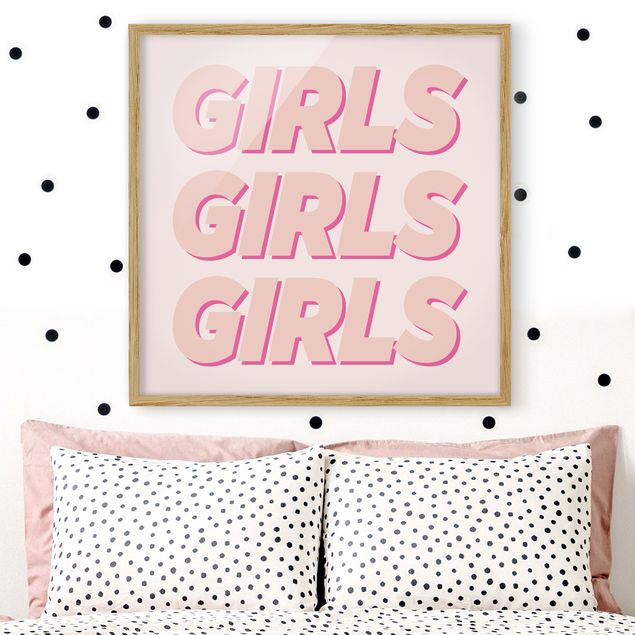 Bild mit Rahmen - GIRLS GIRLS GIRLS - Quadrat 1:1