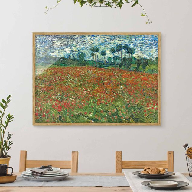 Bild mit Rahmen - Vincent van Gogh - Mohnfeld - Querformat 3:4