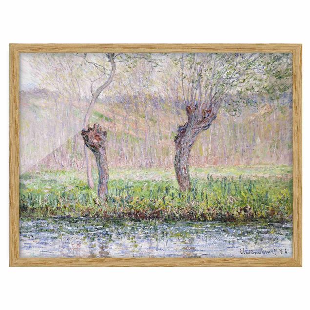 Bild mit Rahmen - Claude Monet - Weidenbäume Frühling - Querformat 3:4