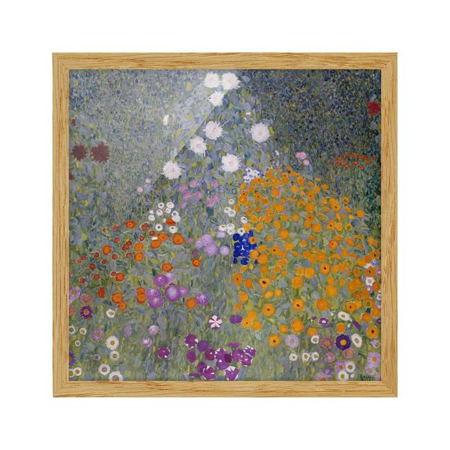 Bild mit Rahmen - Gustav Klimt - Bauerngarten - Quadrat 1:1
