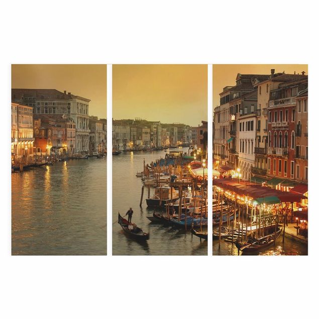 Leinwandbild 3-teilig - Großer Kanal von Venedig - Hoch 1:2