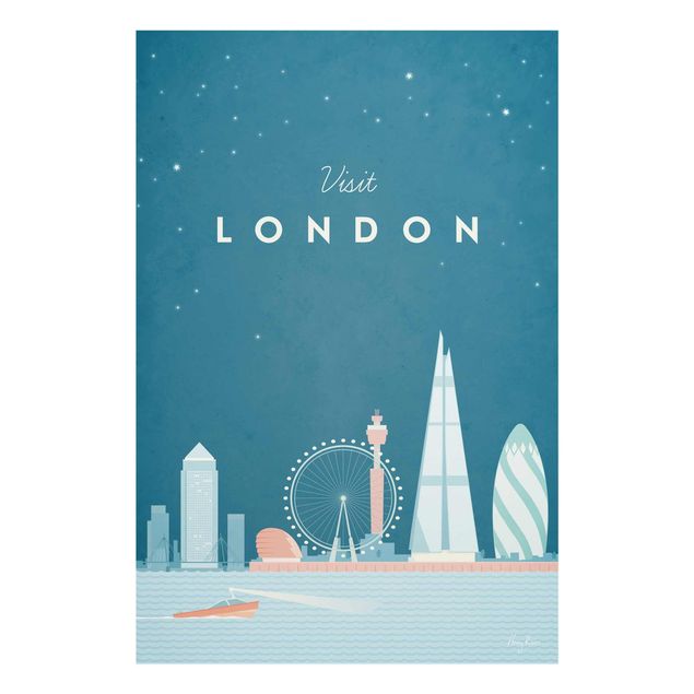 Glasbild - Reiseposter - London - Hochformat 3:2